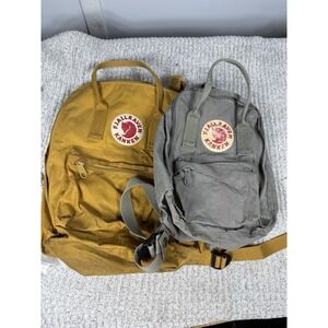 Fjallraven Kanken Backpack  Style Outdoor Yellow‎ Gray Mini Lot of 2